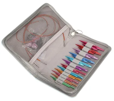 Image de Ensemble de 24 aiguilles circulaires interchangeables 3-8 mm