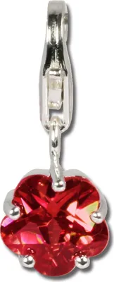 Image de SilberDream Charm pendentif fleurette rouge zirconium 925 argent véritable FC209R