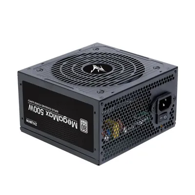 Produktbild von ZALMAN Zalman ZM500-TXII V2 MegaMax 80PLUS 230V EU STANDARD es hocheffizientes PCI-E-Netzteil 500 W 20+4 pin ATX Schwarz