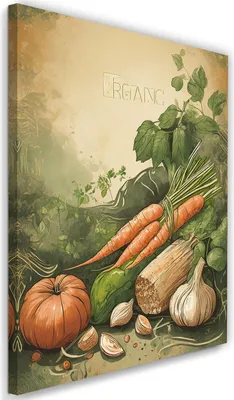 Obrázok produktu pre Obraz na plátne Zelenina v kuchyni 60x90 Feeby Béžová obraz na stenu pripravené na zavesenie