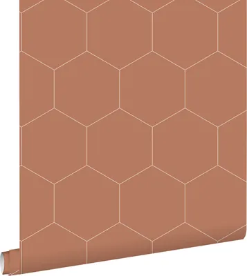 Produktbild von ESTAhome Tapete Wabenmuster Terrakotta 53 cm x 10.05 m