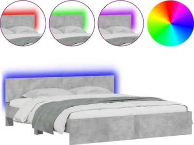 Obrázok produktu pre vidaXL Rám postele s čelom a LED osvetlením betónová sivá