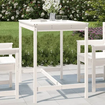 Image de Maison Exclusive - Table de jardin blanche 121x82,5x110 cm en pin massif