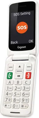 Produktbild von Gigaset GL590, Klappgehäuse, Dual-SIM, 7,11 cm (2.8"), 0,3 MP, 800 mAh, Weiß