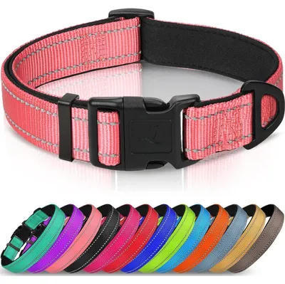 Produktbild von Hundehalsband Gepolstert Neopren Nylon Verstellbar L Rosa