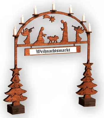 Produktbild von NOCH Weihnachtsmarkt-Eingangsbogen, Miniatur Weihnachtsszene für Modelleisenbahn, 4,3 x 0,6 x 4,5 cm, ideal für Spur N