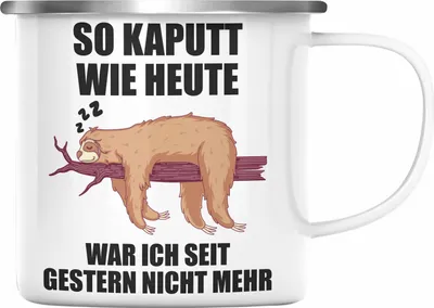 Produktbild von Trendation - Lustige Emaille Tassen mit Sprüchen Arbeitskollege Geschenk Kollege Mitarbeiter Geschenkidee (Silber)