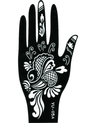 Produktbild von Henna Tattoo Schablone für die linke Hand