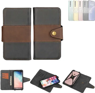 Produktbild von K-S-Trade Handyhülle Schutzhülle Hülle Bookstyle Wallet-Case kompatibel mit Meizu 21 Bumper Rundumschutz schwarz-braun 1x