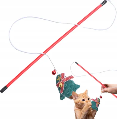 Produktbild von PETSTORY Weihnachts-Angelspielzeug für Katzen 30cm