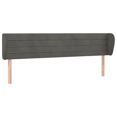 Produktbild von vidaXL Kopfteil mit Ohren Dunkelgrau 183x23x78/88 cm Samt