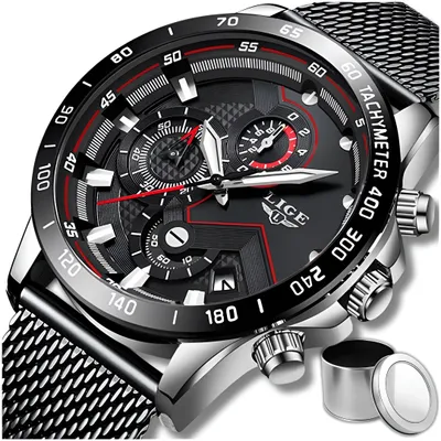 Zdjęcie produktu dla Zegarek Męski Lige Klasyczny Elegancki Chronograf Datownik 4 Kolory+Pudełko