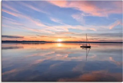 Produktbild von ARTland Leinwandbild Sonnenuntergang am Starnberger See II Größe: 120x80 cm