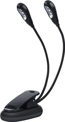 Produktbild von Dilwe LED-Licht für Notenständer, Einstellbar Doppelkopf Clip auf Lampe mit USB-Kabel Lampe für E-Reader Buch & Bett Kopfteil(6 Perlen)