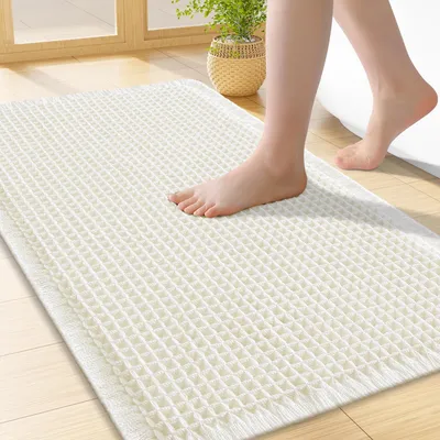 Produktbild von Rutschfeste Badmatte mit Waffelmuster, 46 x 76 cm, weich und schnelltrocknend