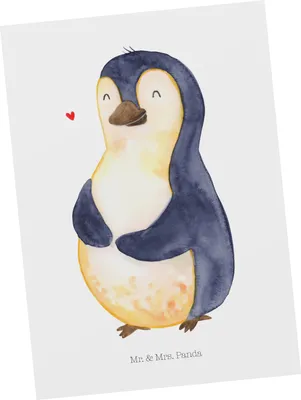 Produktbild von Mr. & Mrs. Panda Postkarte Pinguin Diät - Weiß - Geschenk, Abnehmen, Ansichtskarten, Pinguine, Grußkarte, Ansichtskarte, Postkarten, Fotokarte