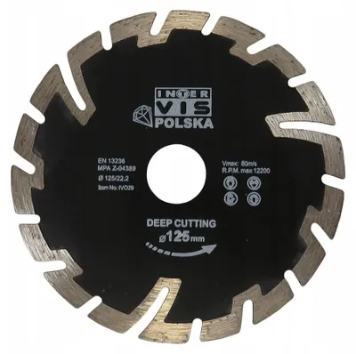 Produktbild von Diamanttrennscheibe für Beton, 125 mm, 10 mm Segment, Trockenschneiden