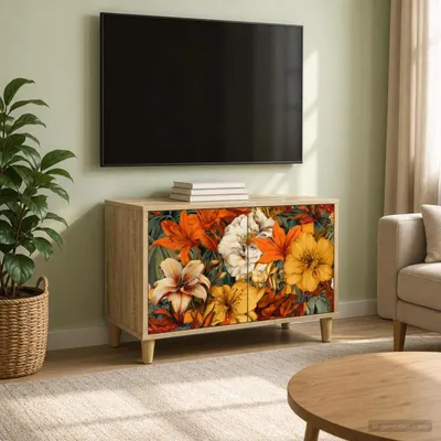 Immagine prodotto di Maison Exclusive - Mobile TV GENNEP, 69 x 33 x 50 cm, realizzato in legno impiallacciato effetto noce Sonoma