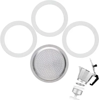 Produktbild von Silikonische und aluminiumnen Kaffeepumpenabdichtungen für 6 Tassen -