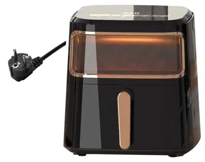 Produktbild von Airfryer - Heißluftfritteuse 6,5 l - 120 W - Sichtfenster - Touchscreen - 8 Programme - Einstellbare Zeit und Temperatur - Schwarz