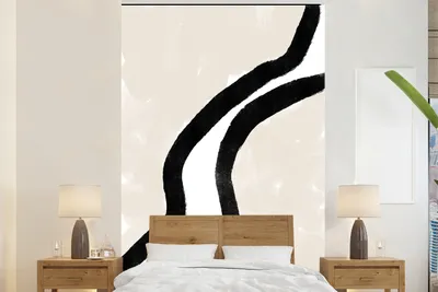 Produktbild von MuchoWow® Fototapete für Wohnzimmer oder Schlafzimmer Wandtapete Vinyl Motivtapete Abstrakt - Linie - Design - Pastell - 195x300 cm - Das Hintergrundbild