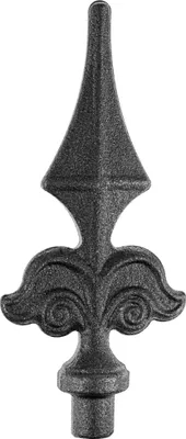 Produktbild von Torspitze 150x66mm (16mm) Omega Metallspitze Zierspitze Zaunspitzen Zaundekoration Zierelement rustikale Torspitze Schmiedeeisen
