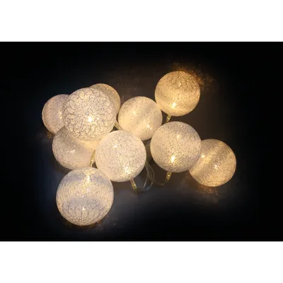 2 Stück LED Lichterkette mit je 10 Kugeln LEDs warmweiß