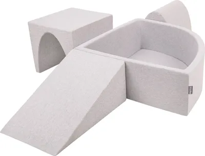 Produktbild von KiddyMoon Spielplatz Aus Schaumstoff Mit 300 Bälle 7cm Hindernisläufen Version 2 Viertel Eckig Bällebad Mit Bunten Bällen Für Babys Und Kinder