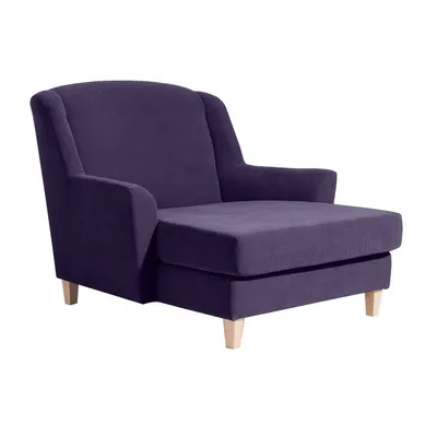 Produktbild von Max Winzer Big-Sessel inkl. 1x Zierkissen 55x55cm Judith - Velourstoff violett - Maße: 136 x 142 x 107 cm