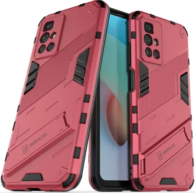 Produktbild von Armor Hülle für Xiaomi Redmi 10, Hybrid PC TPU Bumper Stoßfestes Schutzhülle mit Standfunktion Rosa