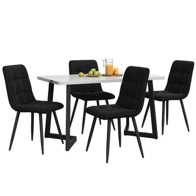 Produktbild von Essgruppe Rechteckiger Esstisch mit 4 Stühlen, Modernes Küchentisch-Set, Samt Esszimmerstühle, Metallbeine Esstisch für Esszimmer Wohnzimmer