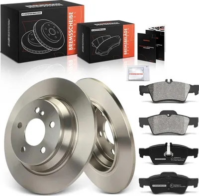 Image de Frankberg 2x disques de frein 4x plaquettes de frein essieu arrière pour Mercedes-Benz Classe S W220 2.8L 3.2L 2002-2005
