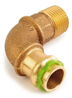 Produktbild von Kupfer Pressfitting Sudo-Press Übergangswinkel Außengewinde 90° 15 mm - 3/8' Kontur V DVGW
