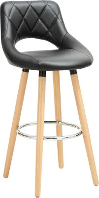 Produktbild von Famanu Barhocker Kunstleder und Massivholz - Schwarz