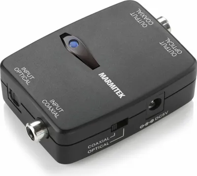 Produktbild von Audio Konverter Toslink zu Koaxial - Marmitek Connect TC22 - Audio Wandler - Coax auf Toslink - Zweiweg (2-way) - Beide Ausgänge gleichzeitig aktiv - Optical (Spdif) - Coaxial