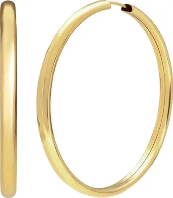 Immagine prodotto di trendor 28180-50 Orecchini da donna a cerchio in argento 925 placcato oro, Ø 50 mm