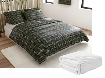 Produktbild von Mikrofaser-Bettwäscheset GLENMOORE, grünes Laken 90x200