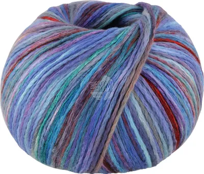 Produktbild von Lana Grossa COTONELLA MULTI 100 g weiches Kettengarn aus Pima-Baumwolle 270 m  Farbe 108 - Blau/Türkis/Rot/Mint/Lachs bunt