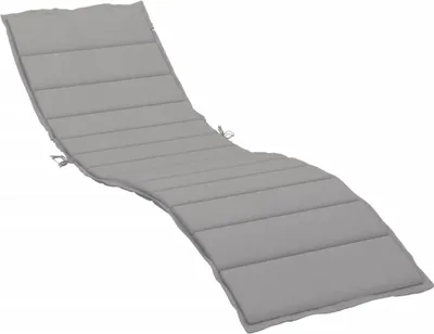 A single gray chaise lounge cushion is shown against a white background.