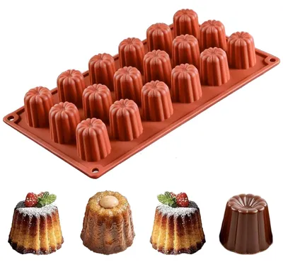 Silikonform für 18 Canelés, Ø 35 mm, antihaftbeschichtet