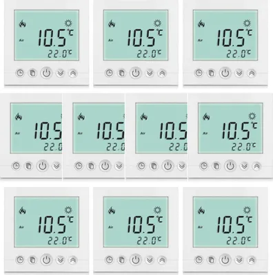 Image de 10x thermostat numérique encastré chauffage au sol thermostat d'ambiance thermostat de chauffage blanc