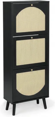 Imagen del producto de Armario para zapatos estrecho, estante para zapatos con 3 puertas, zapatero