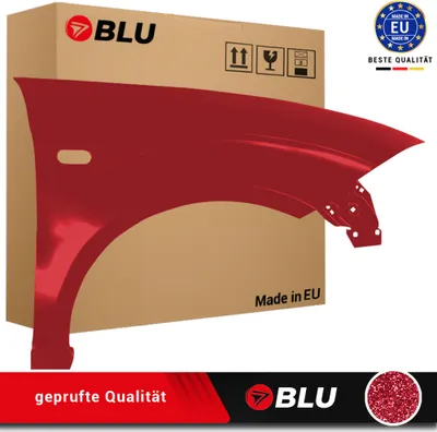 Zdjęcie produktu dla BLU Błotnik pasujący do Seat Altea 5P1/5P5 LS3X Prawy Czerwony Rot Rumbi | 2004-2015 | Przedni Przód | Lakierowany | Gotowy do montażu | Stal