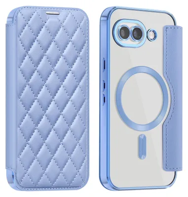 Image de Coque MagSafe pour Google Pixel 10a avec protection RFID pour l'appareil photo, motif losange, bleu clair
