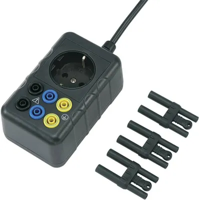 Produktbild von VOLTCRAFT SMA-10 Messadapter Schutzkontakt-Stecker - Buchse 4 mm, Schutzkontakt-Kupplung berührungssicher Schwarz