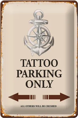 Produktbild von Blechschild Spruch 20x30cm Tattoo Parking only all others