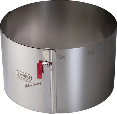 Produktbild von LARES Tortenring mit Klemmhebel Groß - Höhe 15cm - Größe verstellbar, Backzubehör