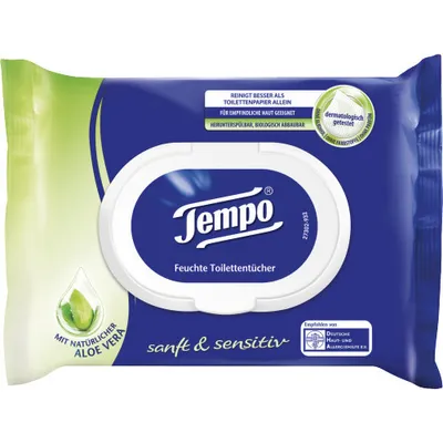 Immagine prodotto di Tempo moist toilet tissues delicate e sensibili confezione da 3 ricariche