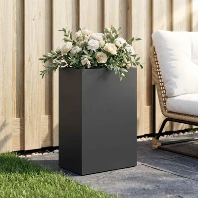 Image de Maison Exclusive - Jardinière noire, 50 x 40 x 75 cm, en acier laminé à froid