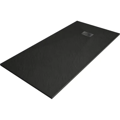 Zdjęcie produktu dla Mexen Hugo brodzik prostokątny SMC 170 x 80 cm, czarny, maskownica czarna - 42708017-B